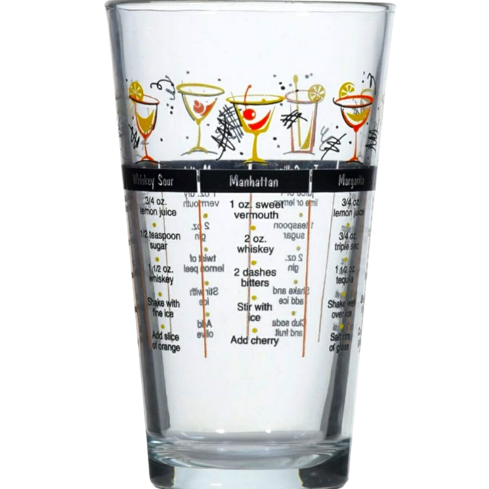Mixed Drink Recipe Glasses, 16 oz